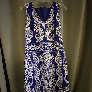INC Blue and White Dress-Size Medium